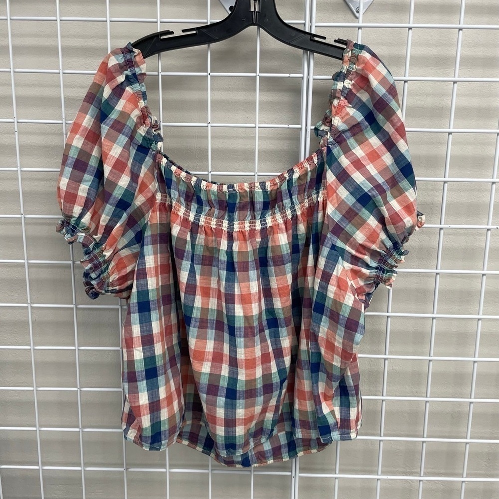 Modcloth Peasant Gingham Midi Blouse - Size 4X - Picture 2 of 3